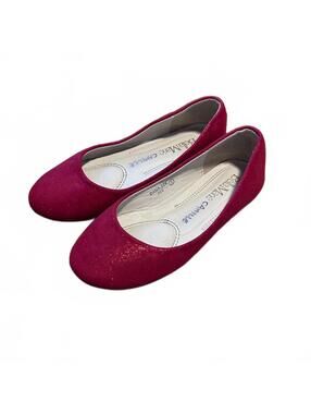 Bella Marie “Dana” Red Shimmer Ballet Flats | Big Girls Size 3